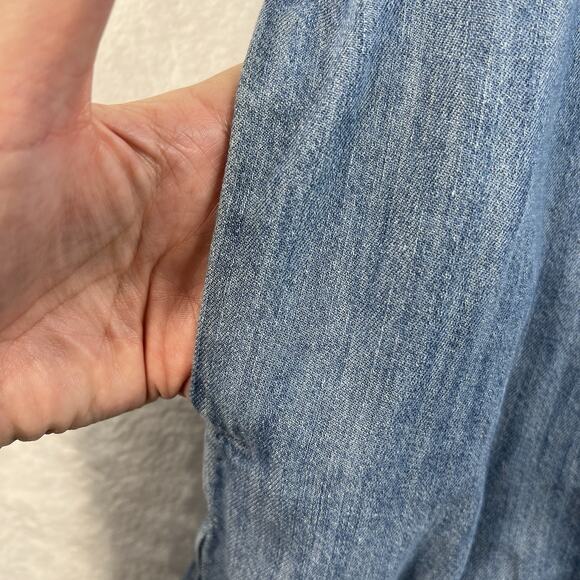 MADEWELL Sz S Courier Denim Dress Shirtdress Lauryn Wash Blue Relaxed Fit Casual - Picture 6 of 16